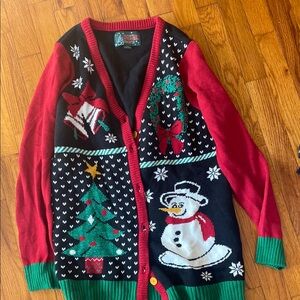 Ugly Christmas Sweater Red and Black Festive Knit